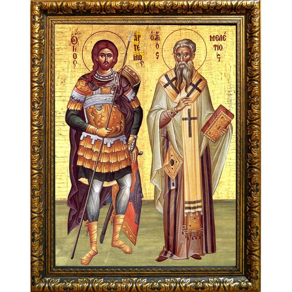 Артемий и Мелетий Антиохские. Икона на холсте.