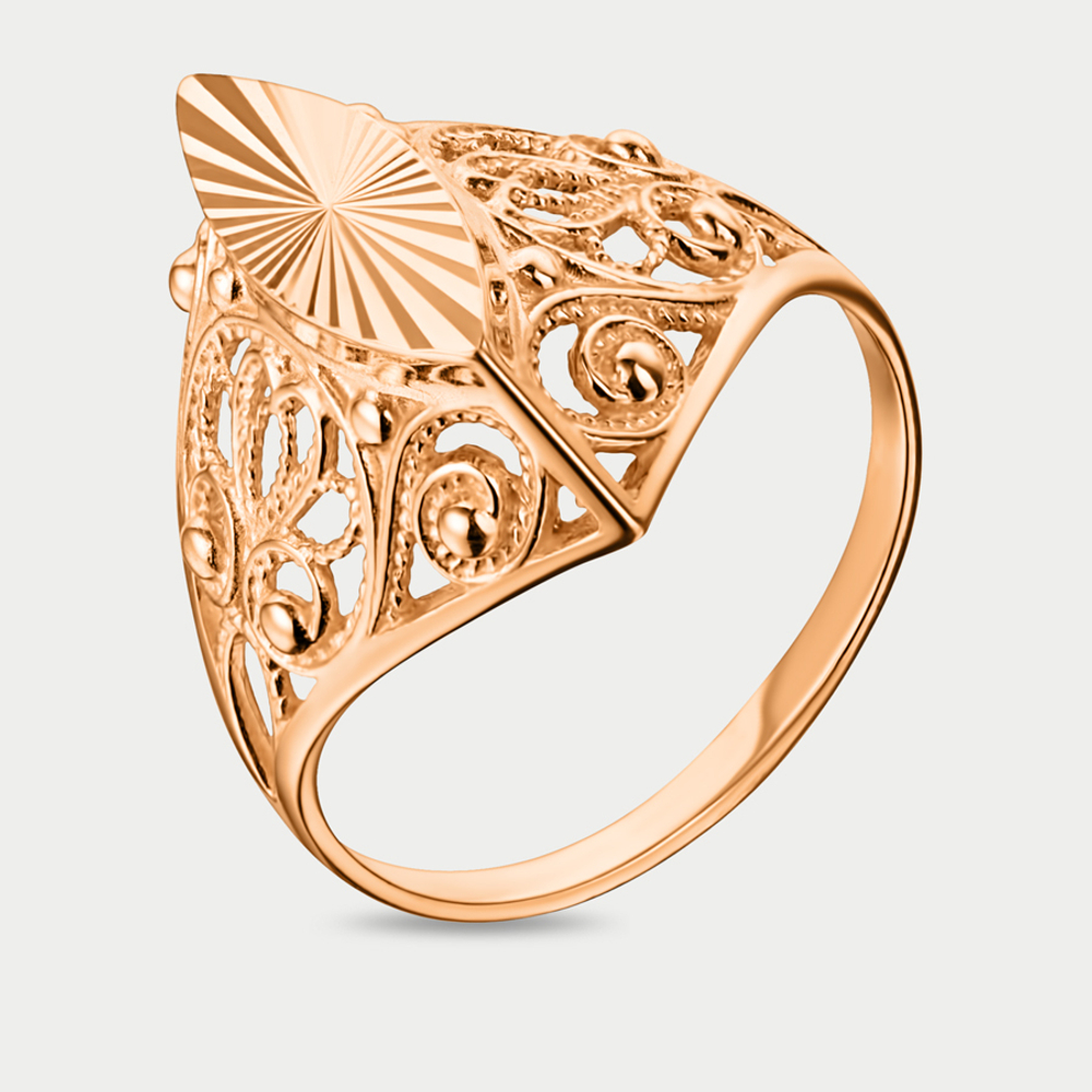 Кольцо из розового золота 585 пробы без вставки для женщин (арт. 4041А)