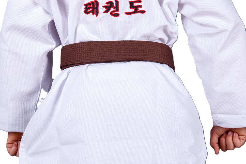 Пояс для тхэквондо ProfSport с вышивкой коричневый
