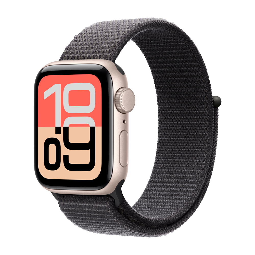 Умные часы Apple Watch SE 3 (2025) GPS, 40mm, Starlight Aluminium Case with Dark Gray Sport Loop