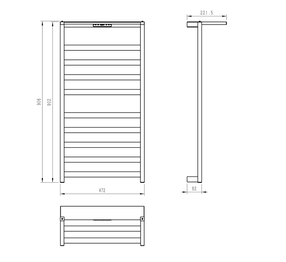 Полотенцесушитель электрический WONZON & WOGHAND FRANKFURT, Черный матовый (WW-A1029-MB)