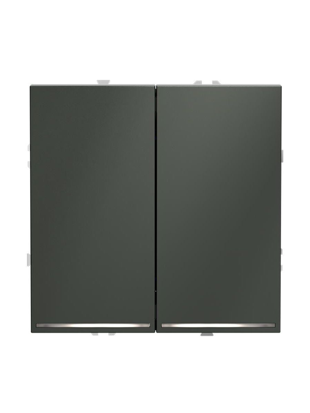 Выключатель 2-кл. СП S70 10А с подсветкой механизм титан Voltum VLS020206