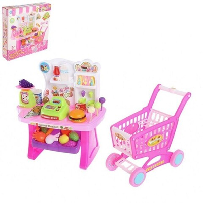 Игровой модуль Продуктовая лавка с тележкой, 65 предметов