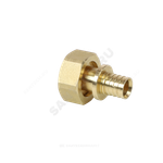 Соединитель для PE-X труб аксиальный латунь Дн 20х1/2" под евроконус с накидной гайкой РОС