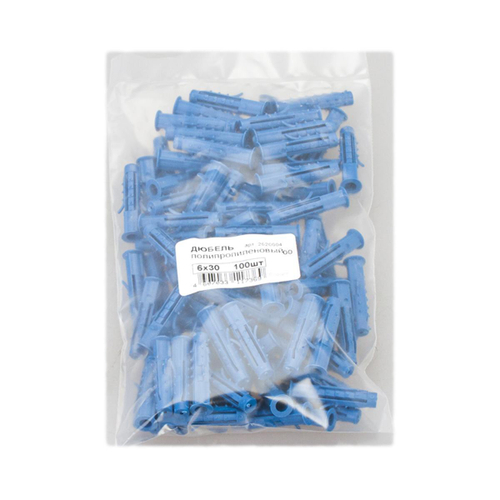 ДЮБЕЛЬ СТРОЙБАТ ПОЛИПРОПИЛЕНОВЫЙ 6Х30 100ШТ 30411