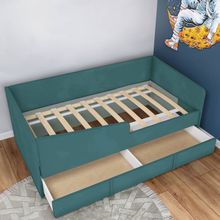 Кровать детская 160х80 с бортиком и велюровым наматрасником (терракот)