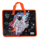 Папка с ручками А4, пластик, на молнии, 80мм, микс 12 дизайнов.