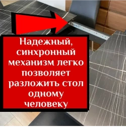 Обеденная группа Мега белый мрамор и стулья Ракушка цвет синий