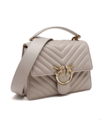 кожаная сумка-мессенджер love one Pinko - серый(100071 A0GK)