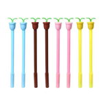 Ручка шариковая, Basir, синие чернила, серия "ЛИСТИКИ", с резиновой фигуркой, 12 шт