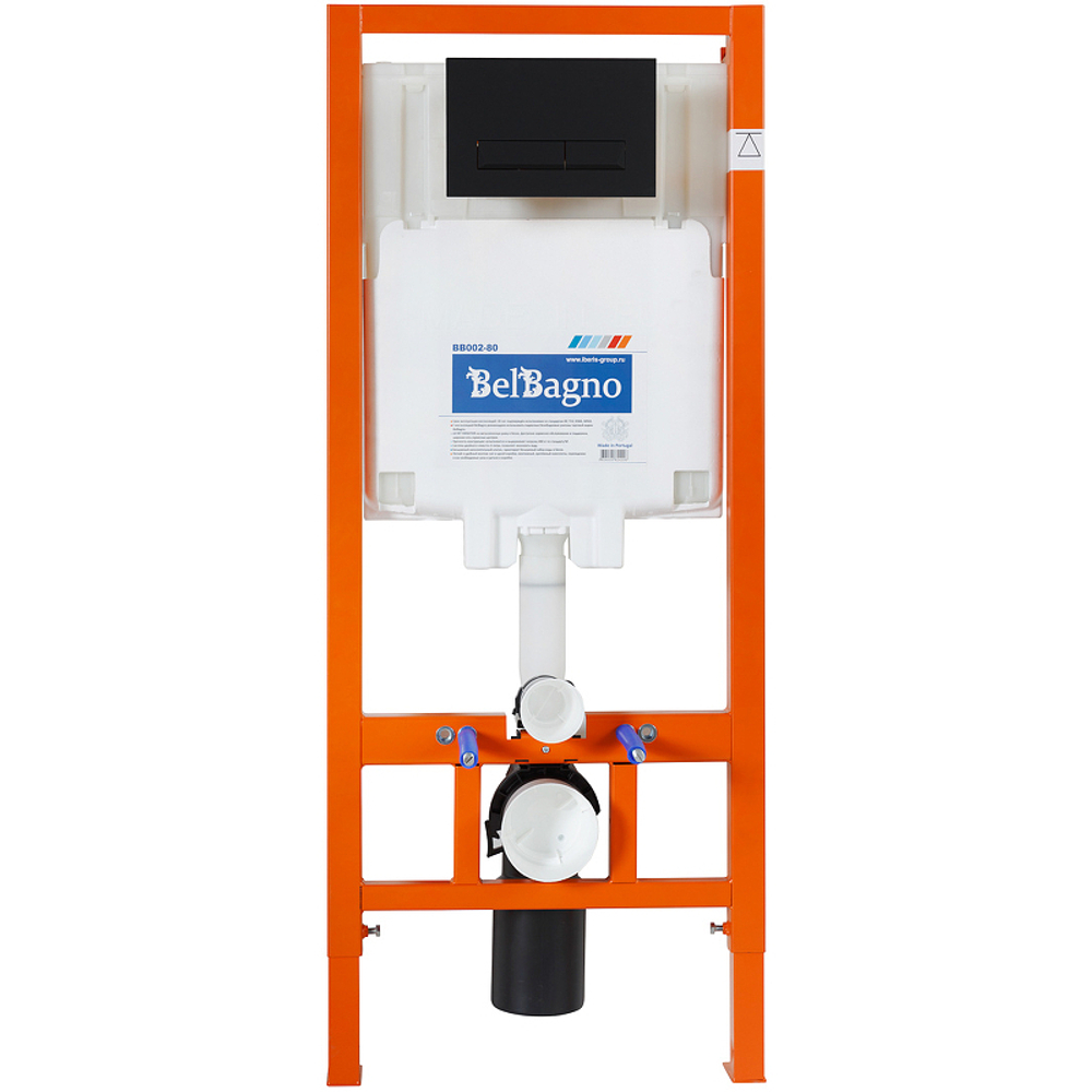 Инсталляция BelBagno BB002-80/BB012-MR-NERO.M с Черной матовой клавишей смыва