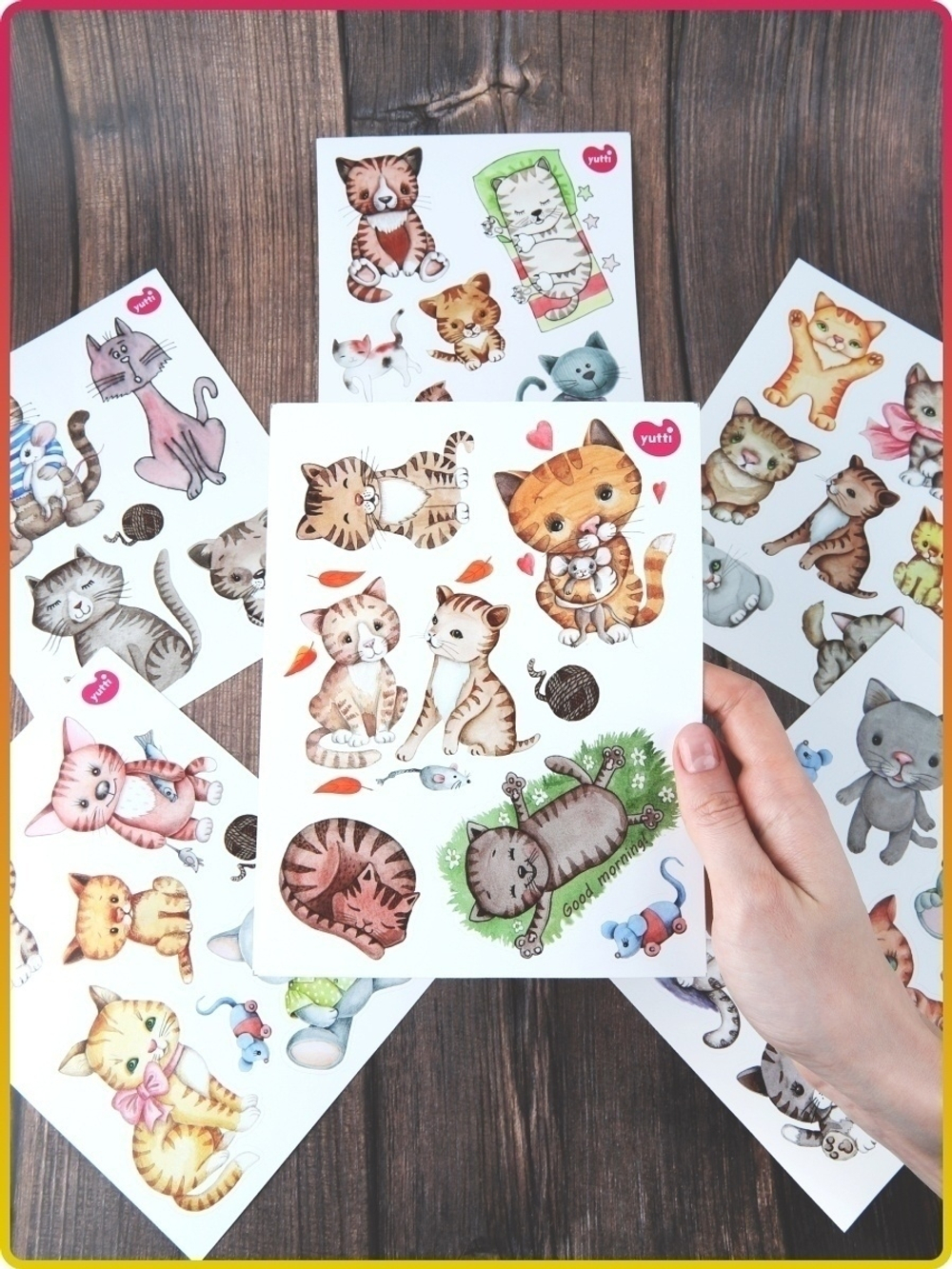 Наклейки стикеры кошки, котики, наклейки коты, детские