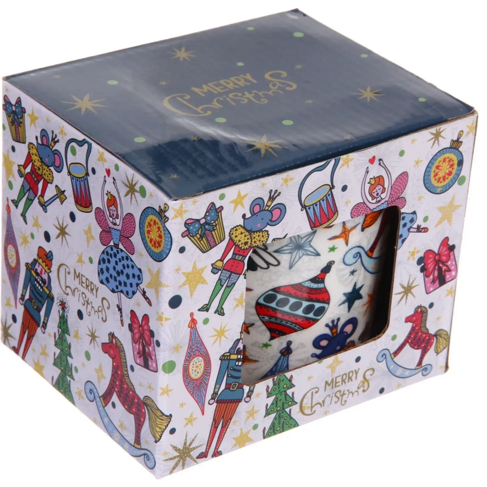 Кружка керамическая 400мл «Новогодний калейдоскоп» в подарочной коробке