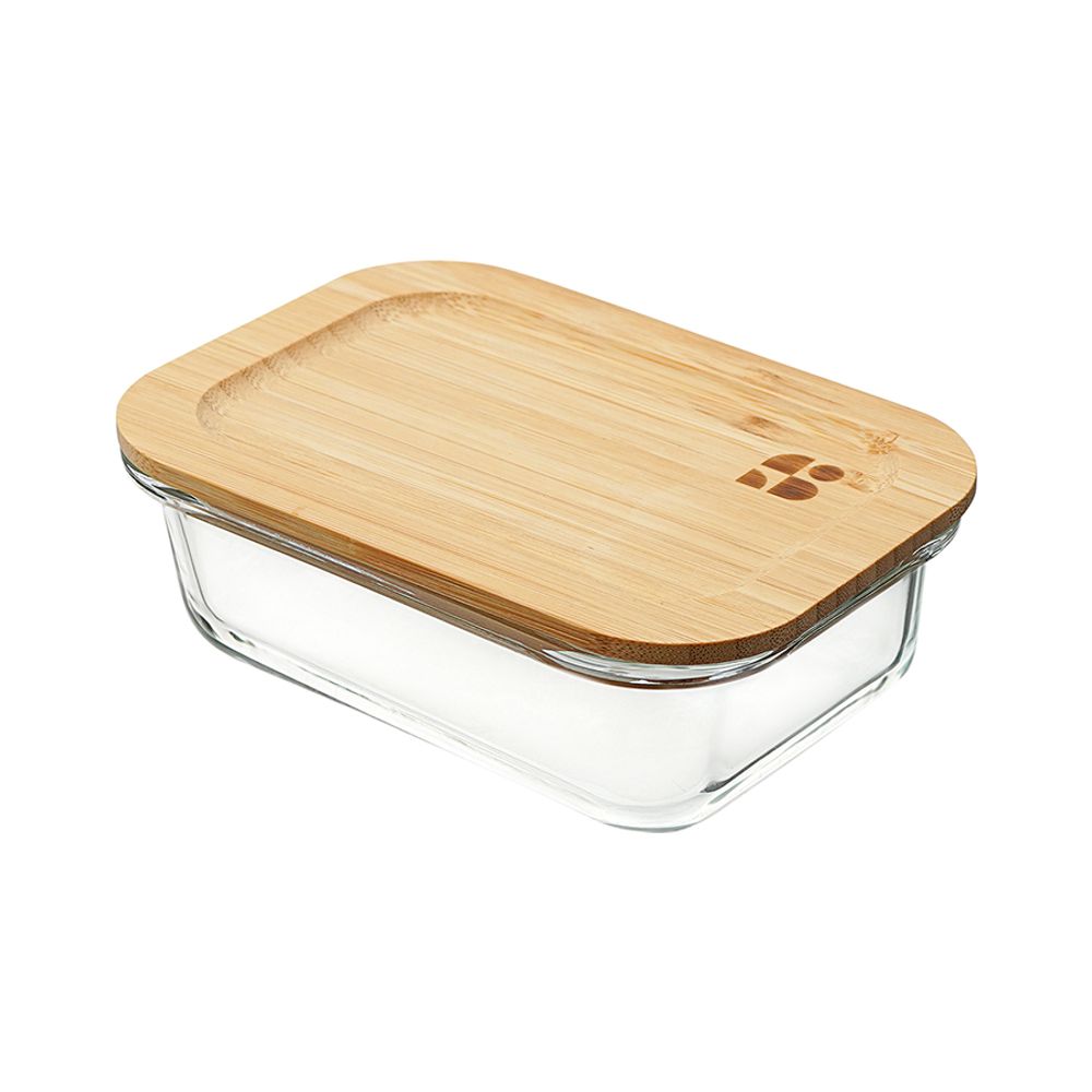 Набор контейнеров для запекания и хранения прямоугольных Eco Store с крышками из бамбука, 3 шт.