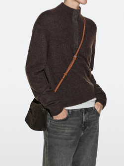 Massimo Dutti Небольшая плетеная сумка из натуральной кожи, коричневый