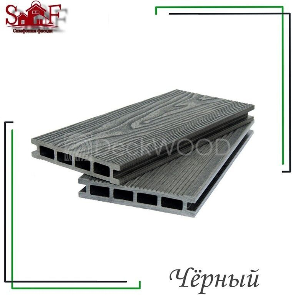 Террасная доска PREMIUM NEW Чёрный 140 мм х 3,4,6 м