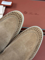 Светло-коричневые лоферы Loro Piana Summer Walk с плетением