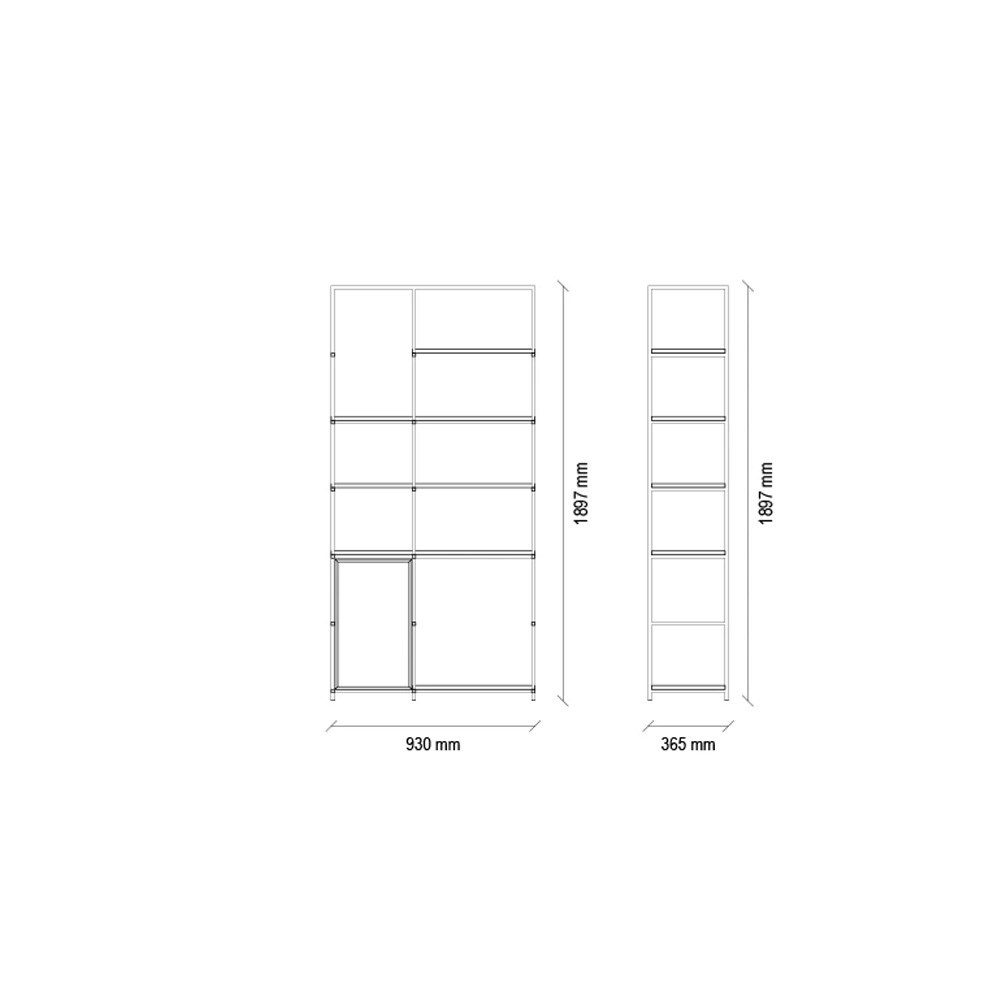 Книжный шкаф (антрацит) ENZA HOME HAMPTON EH57652