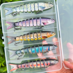 Набор воблеров для рыбалки 13.5 см. 19гр. восьмисекционный 5 шт. в пластиковой коробке