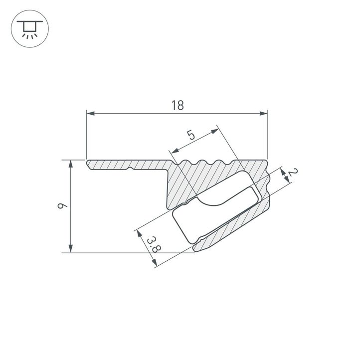 Профиль Arlight SL-Mini-Shelf-H9-2000 Anod Olive Grey 038208