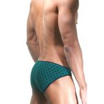 Мужские трусы слипы изумрудные с принтом DARKZONE DZN6520