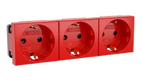Тройная розетка Viva красная