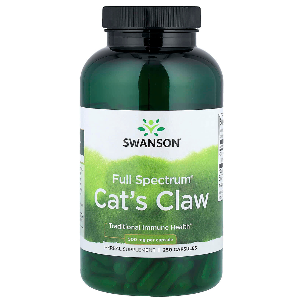 Swanson, кошачий коготь Full Spectrum®, 250 капсул (500 мг в 1 капсуле)