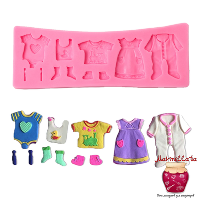Молд силиконовый "Одежда для ребеночка", 17*6,3*0,7 см