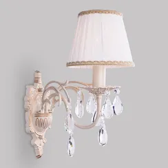 3637/1 / настенный светильник /   белый с золотом/прозрачный хрусталь Strotskis