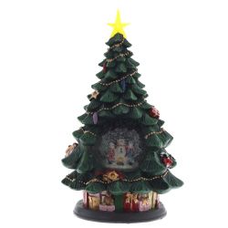 GAEM Фигур декор в стекл шаре "Елка и Снеговик" (подсв,муз, вьюга, AAх3 н/п), D 10 см, L19,5 W19,5 H35 см