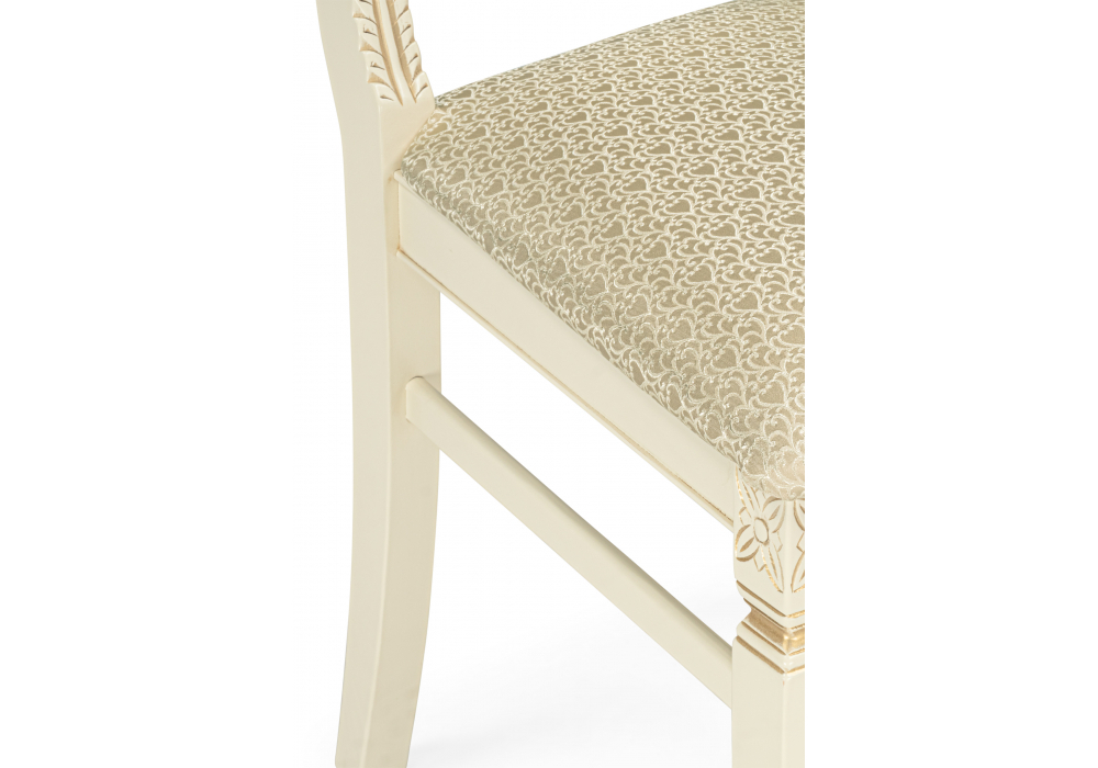 Стул деревянный Woodville Roy слоновая кость, золото патина