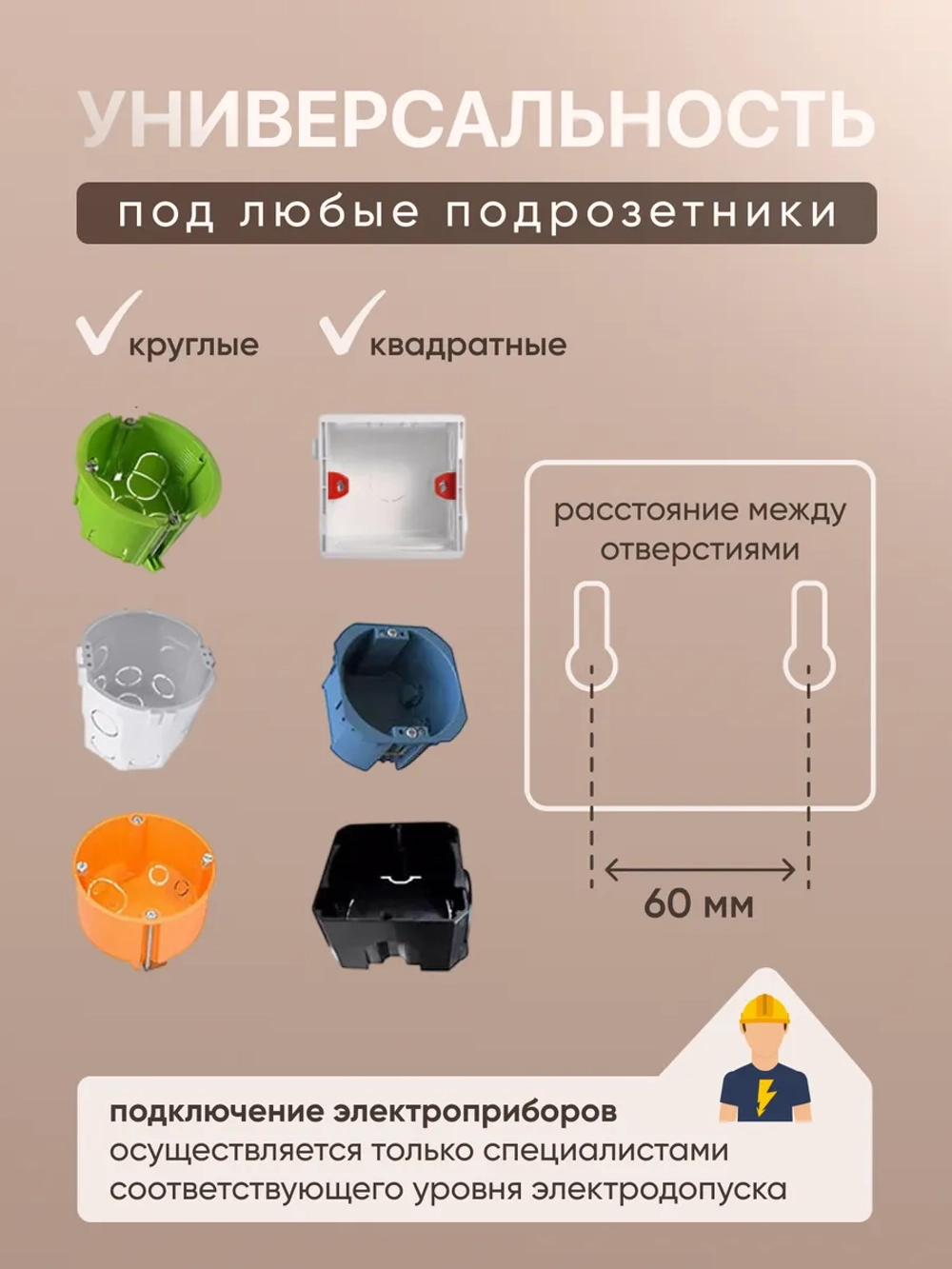 Розетка одинарная внутренняя с USB и type C