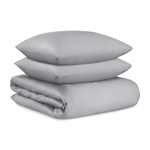 Комплект постельного белья из премиального сатина светло-серого цвета из коллекции essential, 150х20