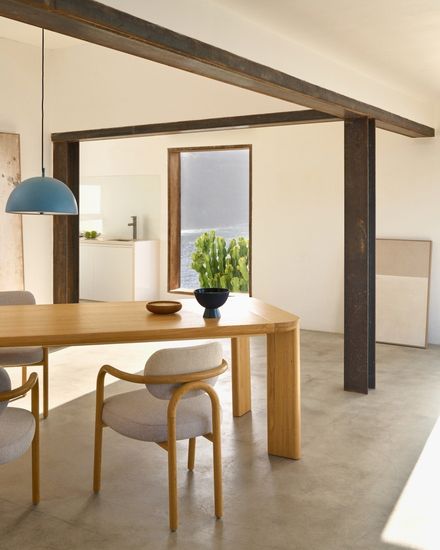 Melqui Бежевый стул из массива дуба с натуральной отделкой La Forma Испания 