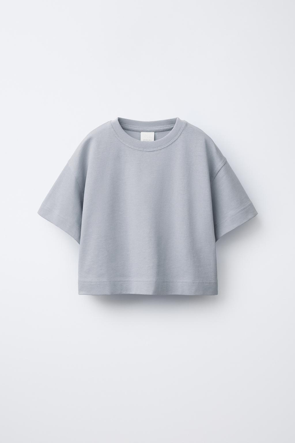 ZARA ОДНОТОННАЯ ФУТБОЛКА HEAVY WEIGHT, СЕРЫЙ