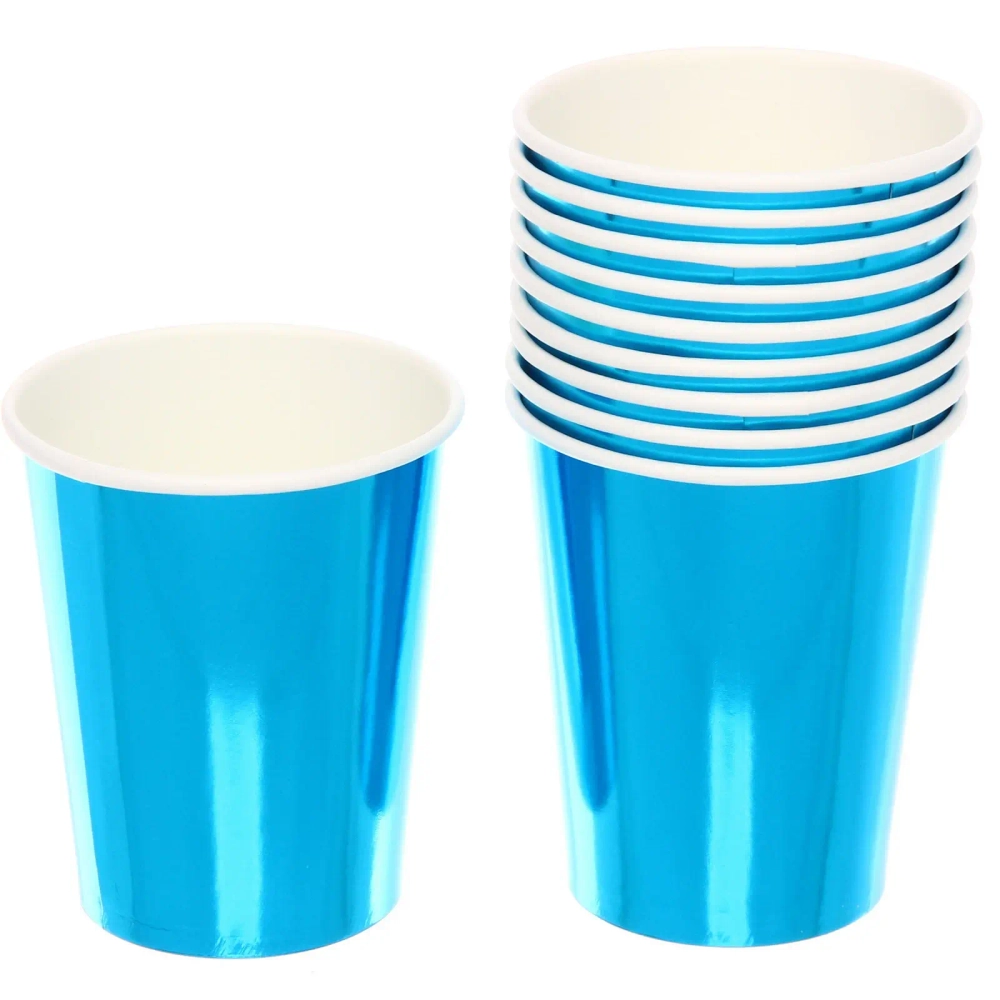 Стакан бумажный 0,2л в наборе 10 шт «Диско», Голубой