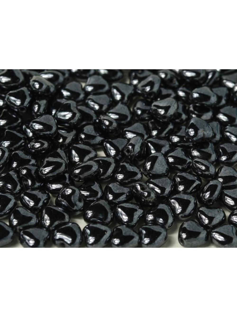 Glass Hearts 6 mm Jet Hematite 14400