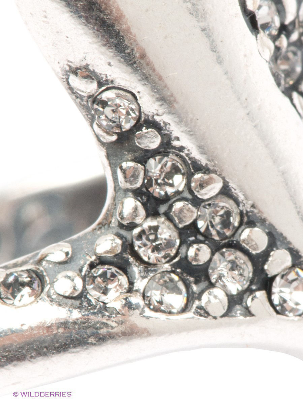 "Тотенкопф"  кольцо в серебряном покрытии из коллекции "Crystal Fang" от Jenavi