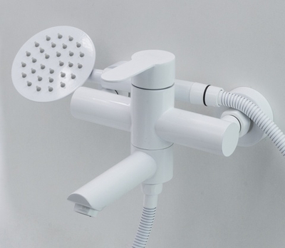 30032-F Смес. од. из НЕРЖ. для ванны (БЕЛЫЙ) HANSEN  (10/1шт)