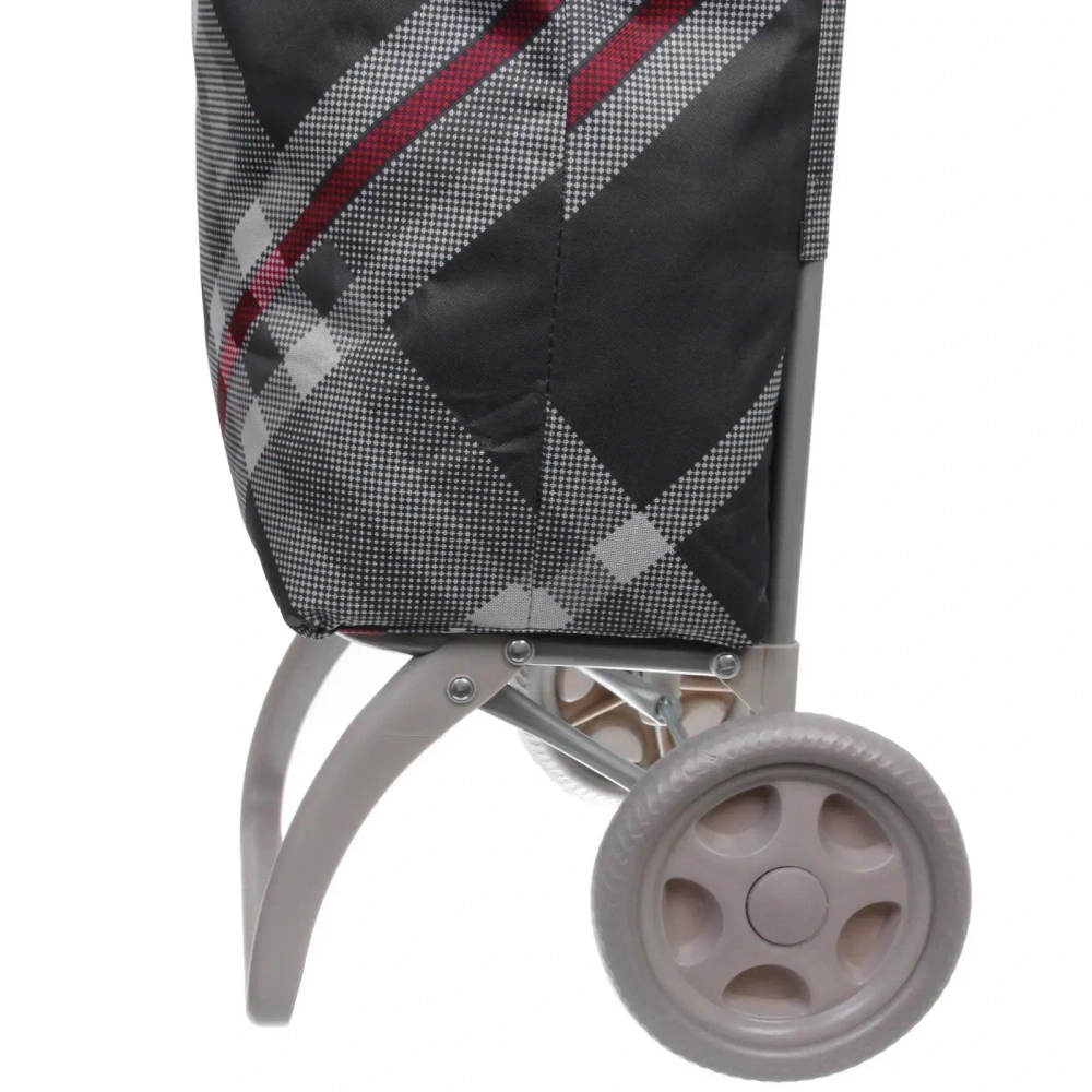 Тележка хозяйственная с сумкой (93*40*30см, колеса 15см,грузоподъемность до 40 кг) черная