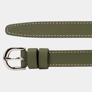 Ремень кожаный женский цвета хаки ширина 20мм