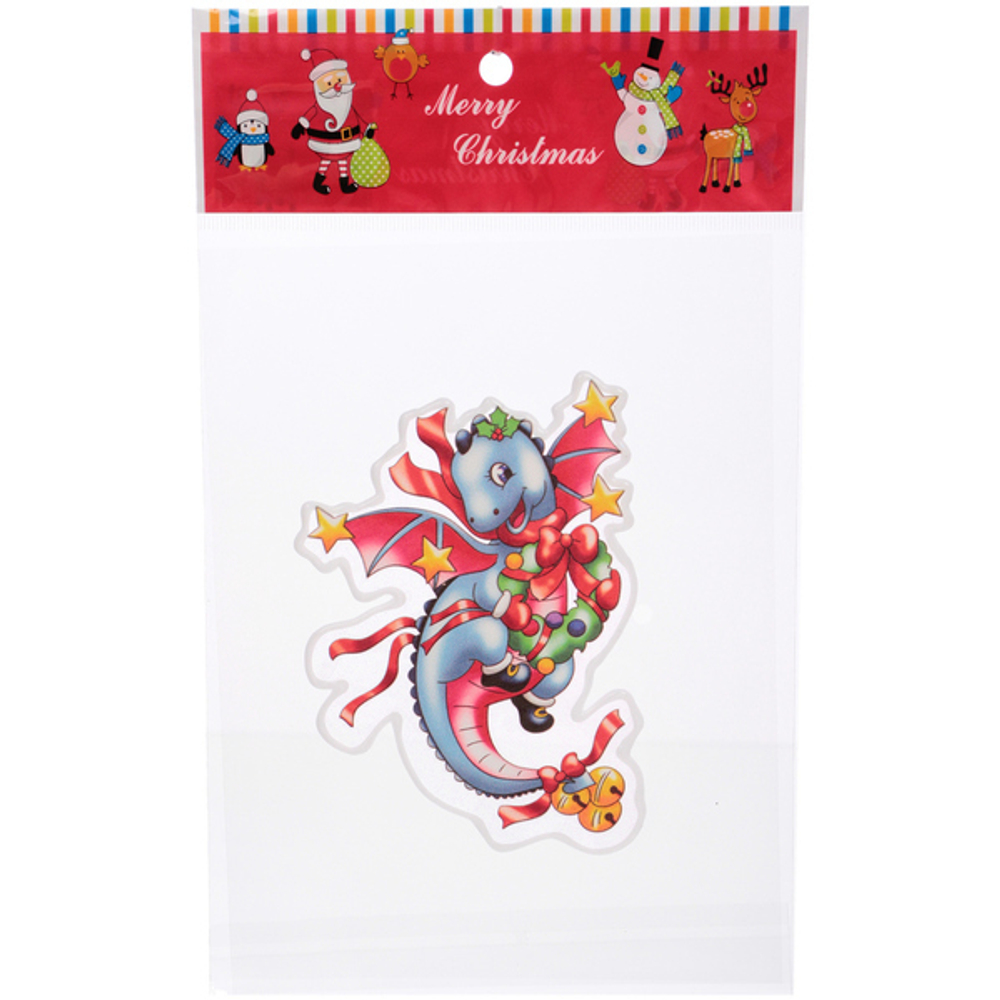 Наклейка на стекло «Дракон со звёздами» 15*20 см