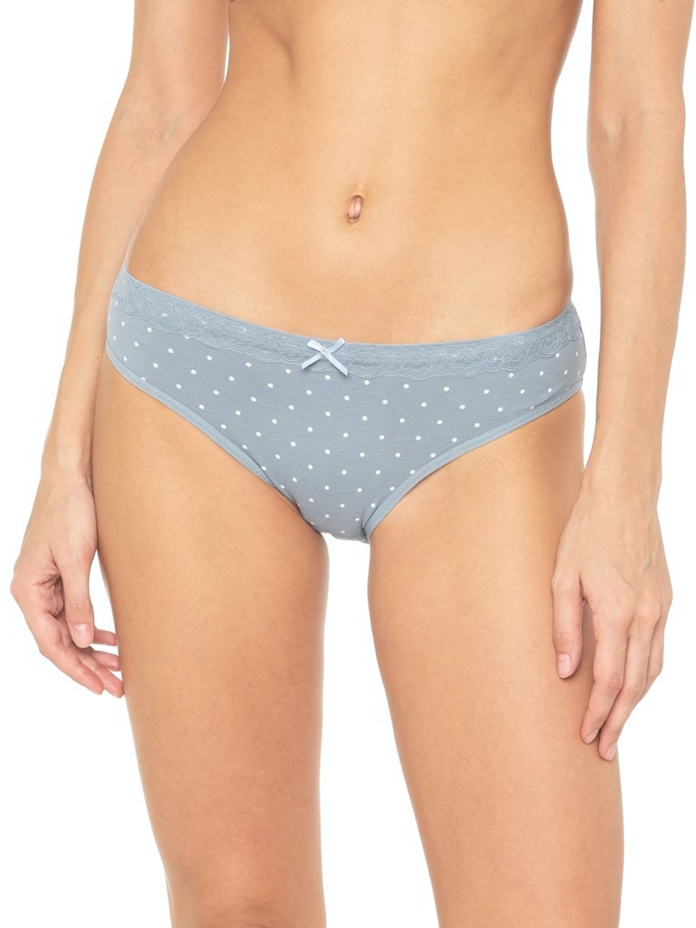 Хлопковые трусики-слипы в горошек (Размер: M) (Цвет: серый)