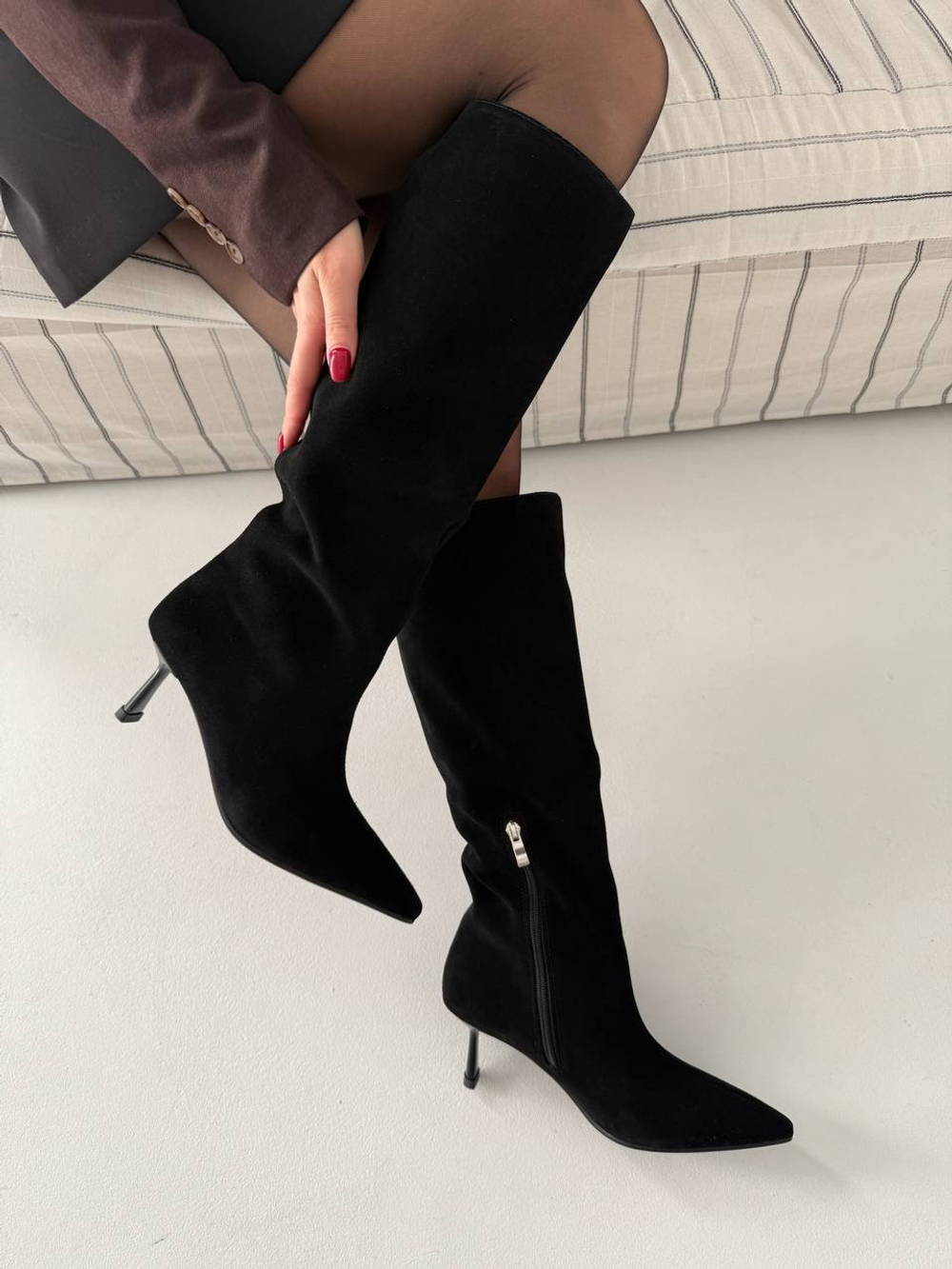 Сапоги из натуральной замши