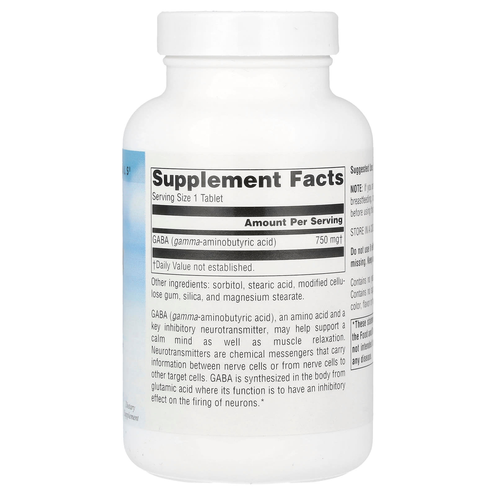 Source Naturals, Serene Science®, ГАМК, 750 мг, 90 таблеток