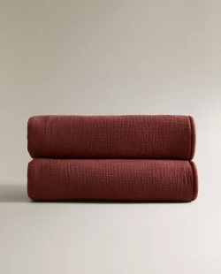 ZARA HOME ДЕТСКОЕ УТЕПЛЕННОЕ ОДЕЯЛО, КРАСНОВАТО-КОРИЧНЕВЫЙ