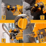 Аккумуляторный бесщеточный перфоратор SDS-Plus INGCO CRHLI202682 INDUSTRIAL 20 В 2.5 Дж 2x4 Ач