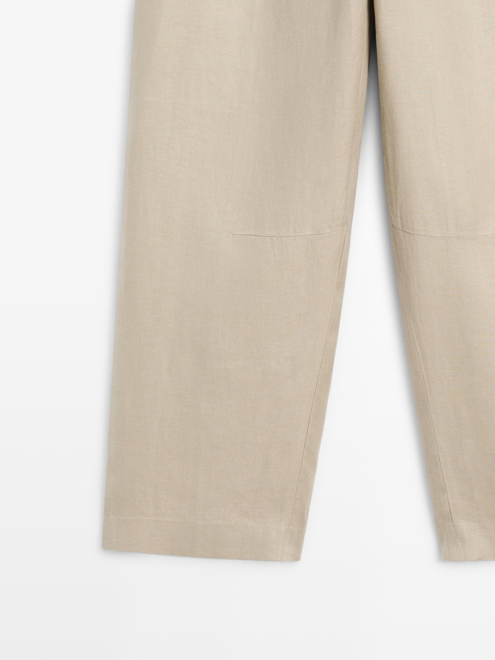 Massimo Dutti Льняные брюки морковного кроя, каменный