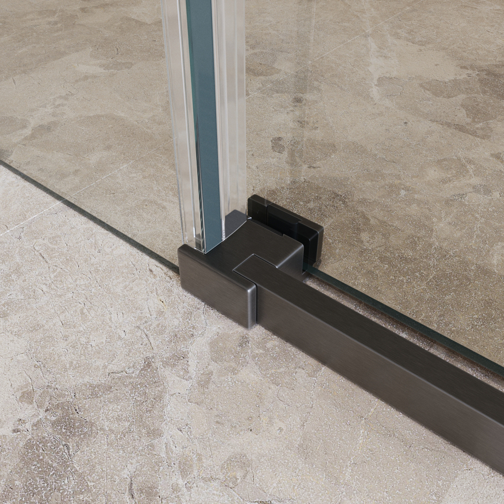 Душевая дверь шириной 140см BelBagno SOFT_CLOSE-1-BF-1-140-C-GM профиль оружейная сталь, стекло прозрачное