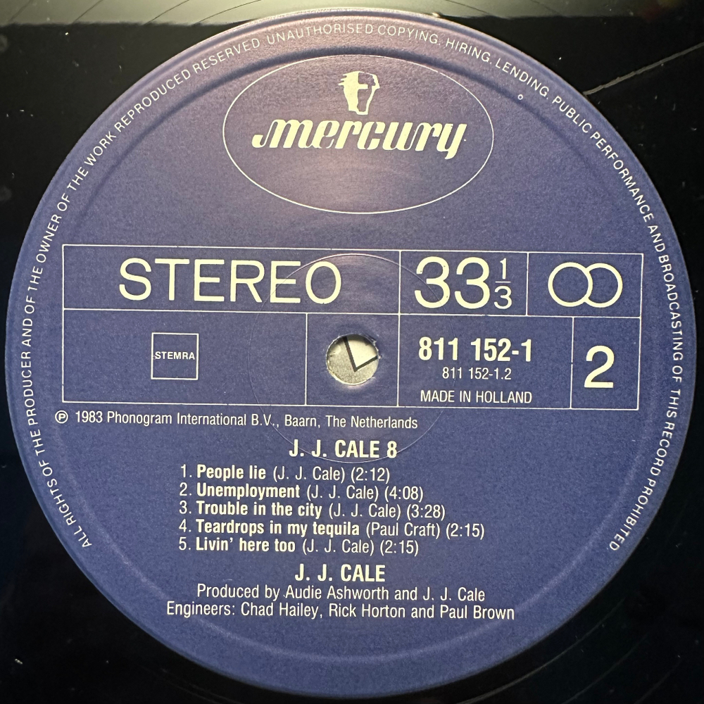 J.J. Cale - #8 (Голландия 1983г.)
